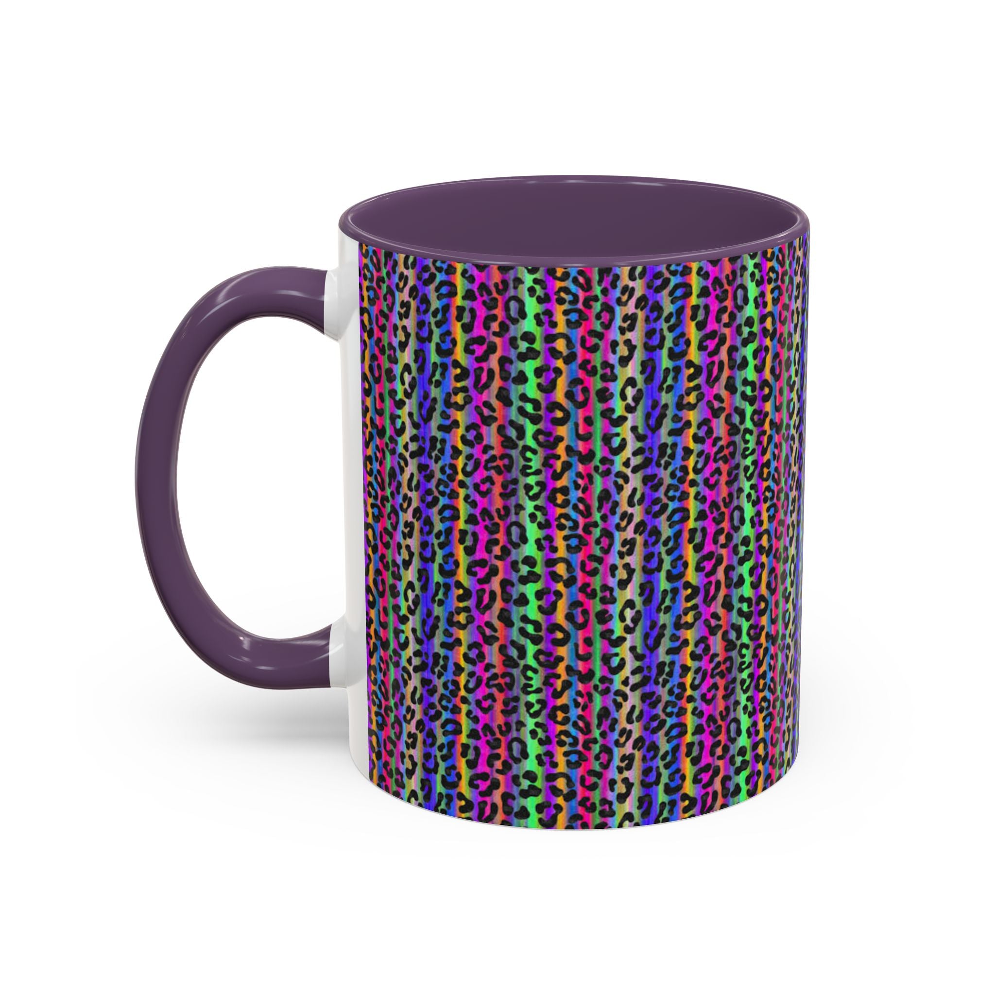 Neon Rainbow Leopard Accent Coffee Mug
