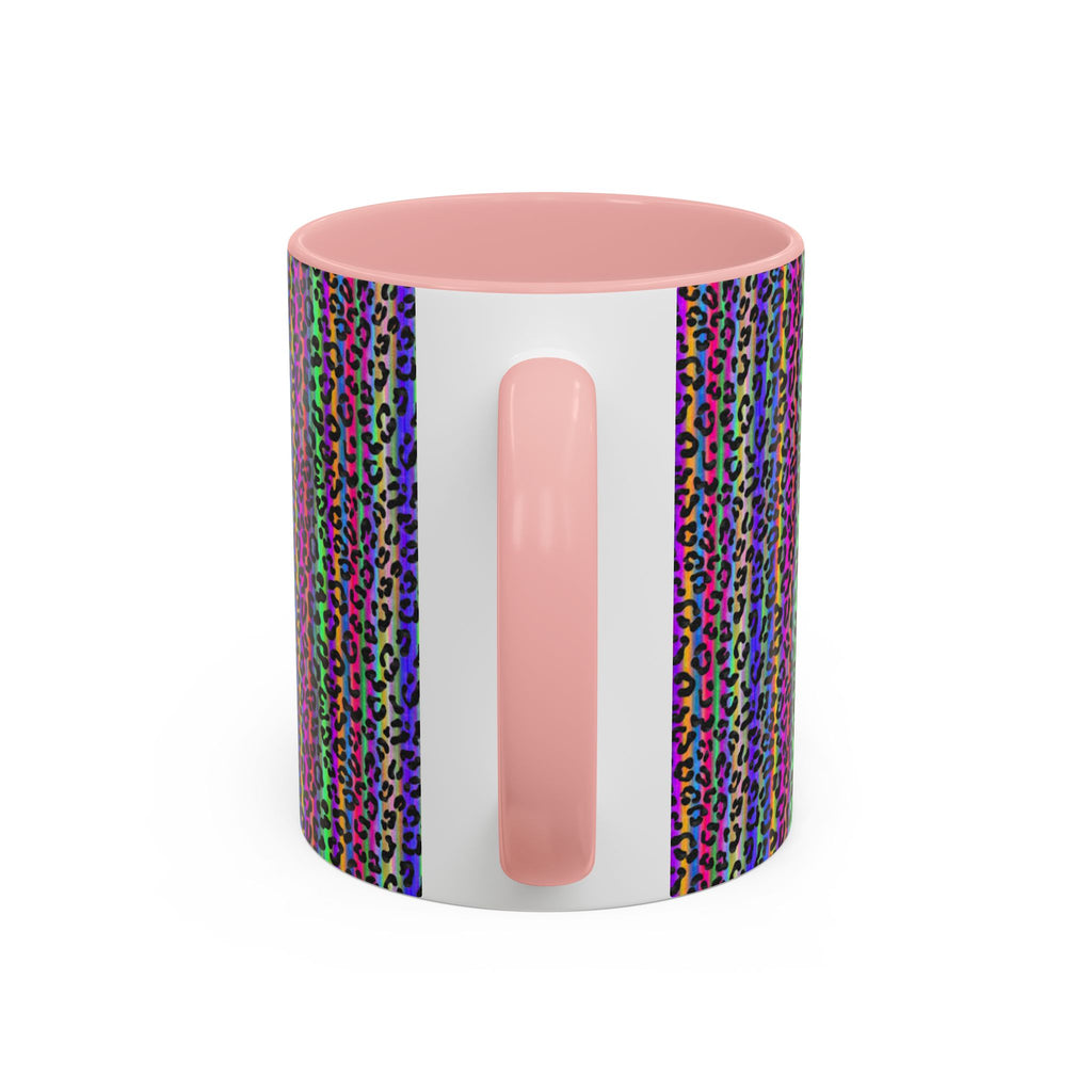 Neon Rainbow Leopard Accent Coffee Mug