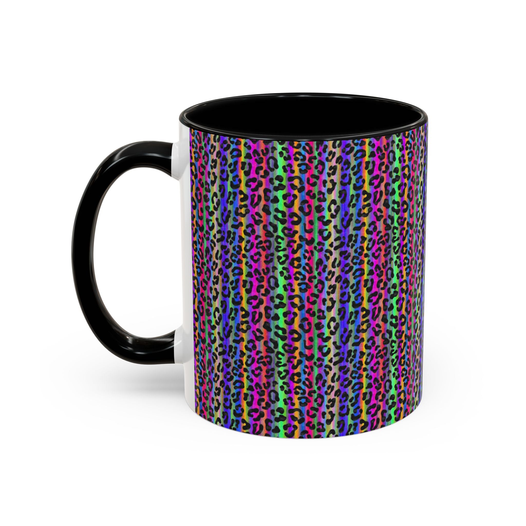 Neon Rainbow Leopard Accent Coffee Mug