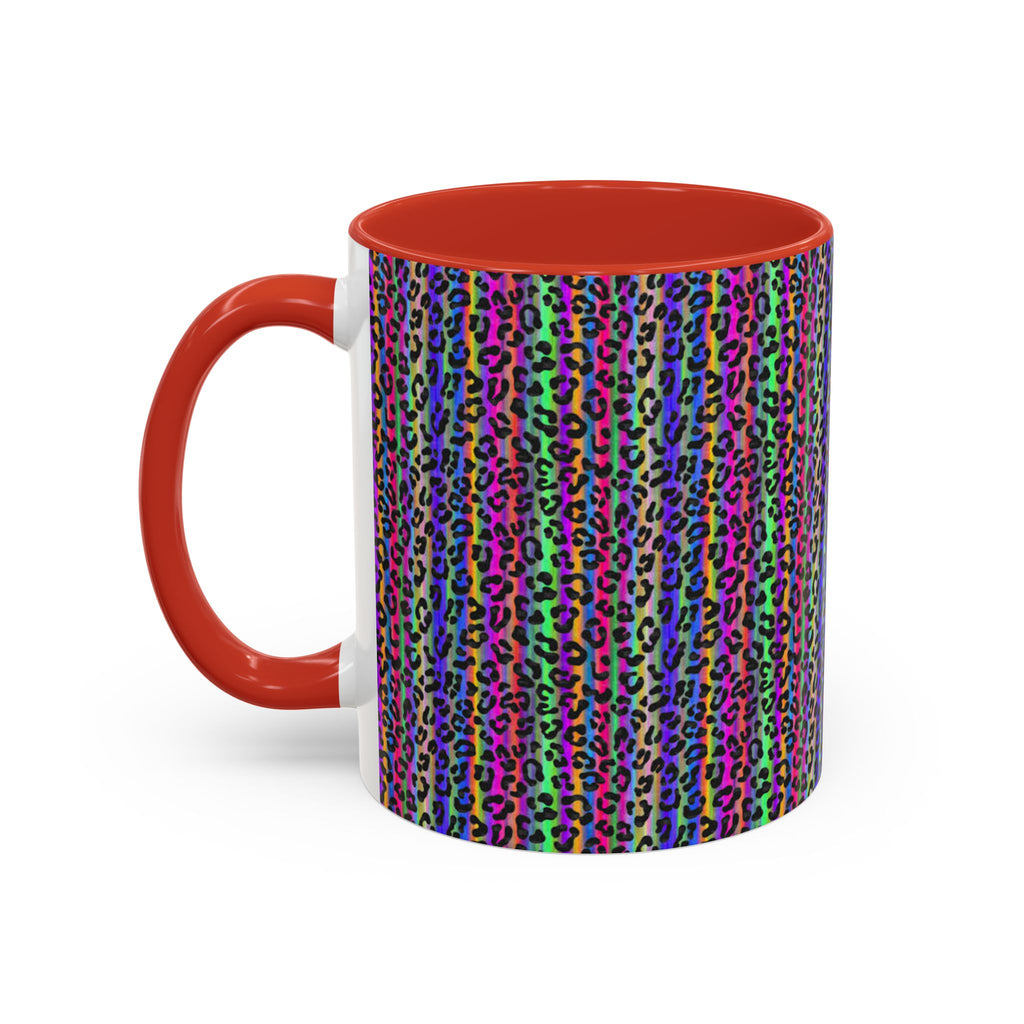 Neon Rainbow Leopard Accent Coffee Mug