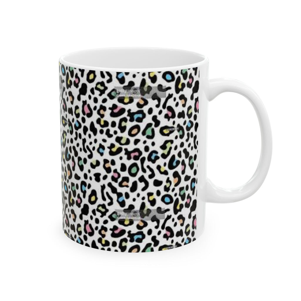 Colorful Leopard Print Ceramic Mug – 11oz & 15oz Animal Print Coffee Cup