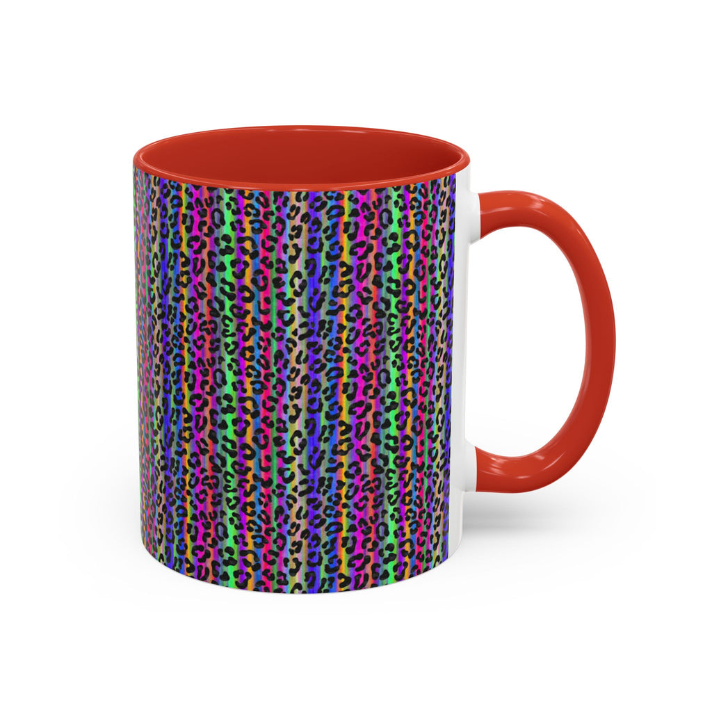 Neon Rainbow Leopard Accent Coffee Mug