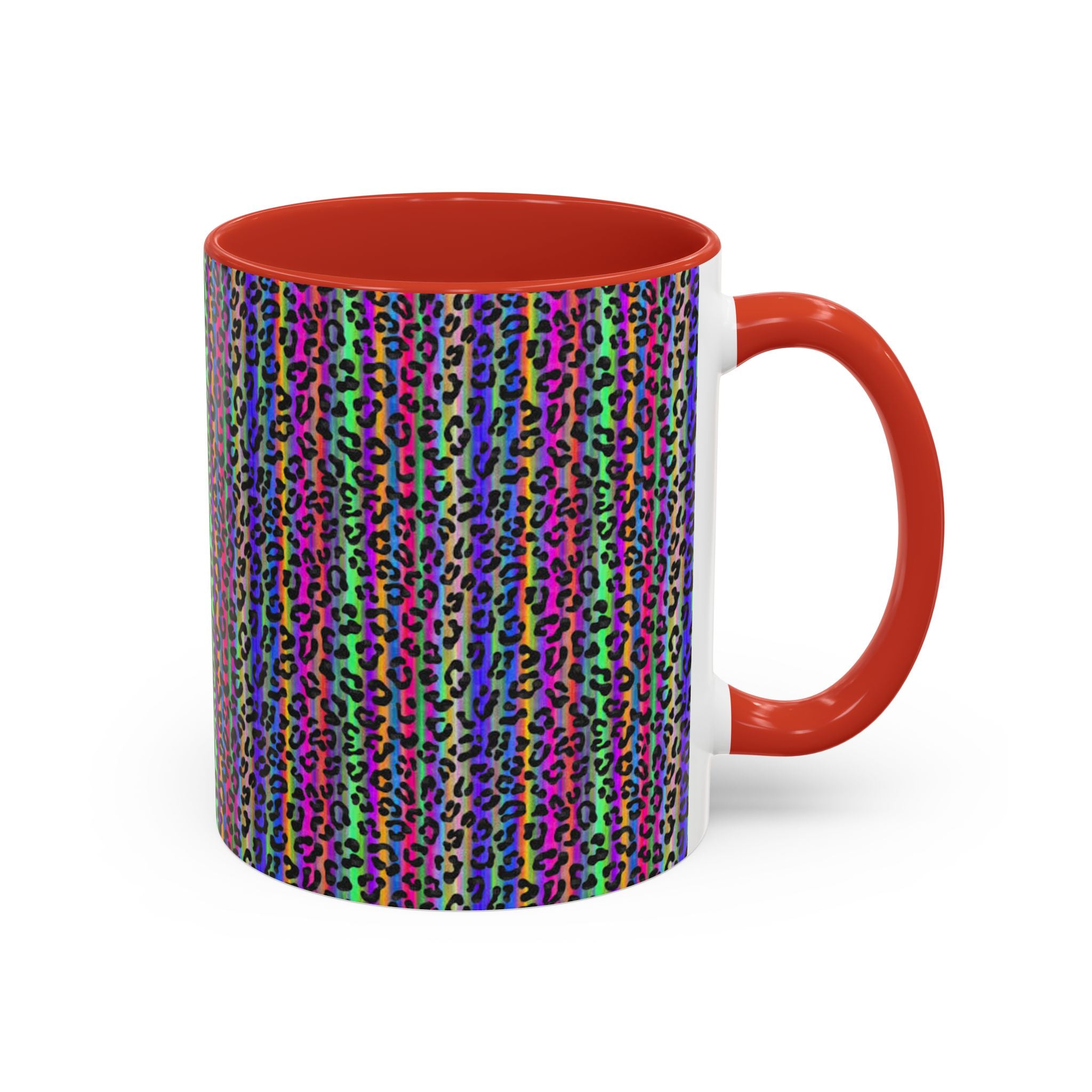 Neon Rainbow Leopard Accent Coffee Mug