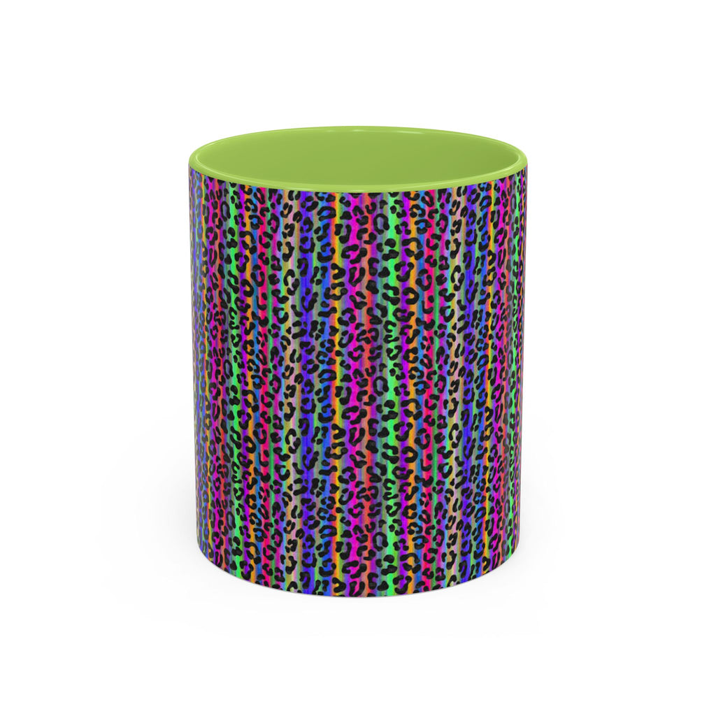 Neon Rainbow Leopard Accent Coffee Mug