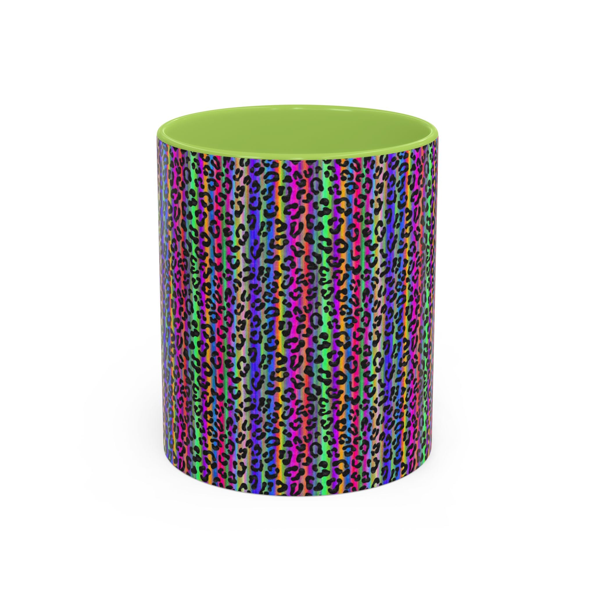 Neon Rainbow Leopard Accent Coffee Mug