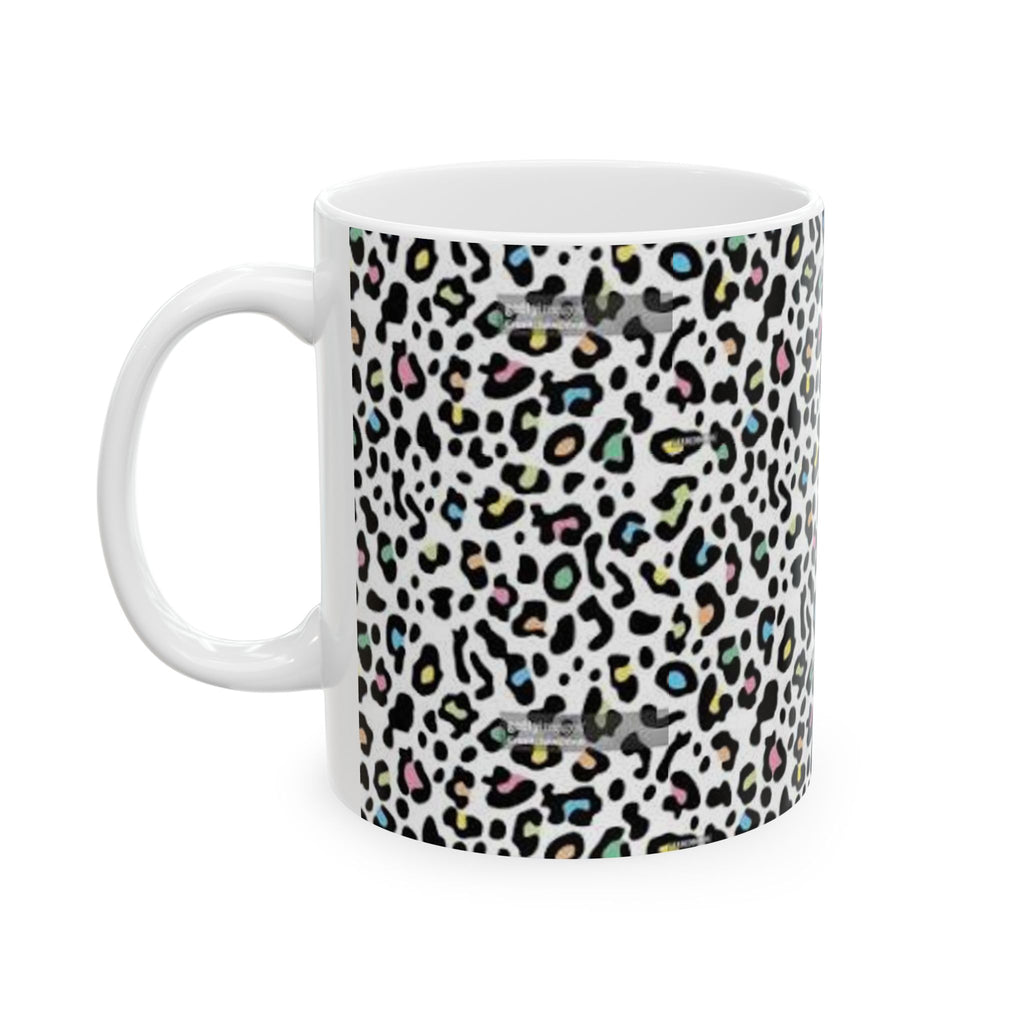 Colorful Leopard Print Ceramic Mug – 11oz & 15oz Animal Print Coffee Cup
