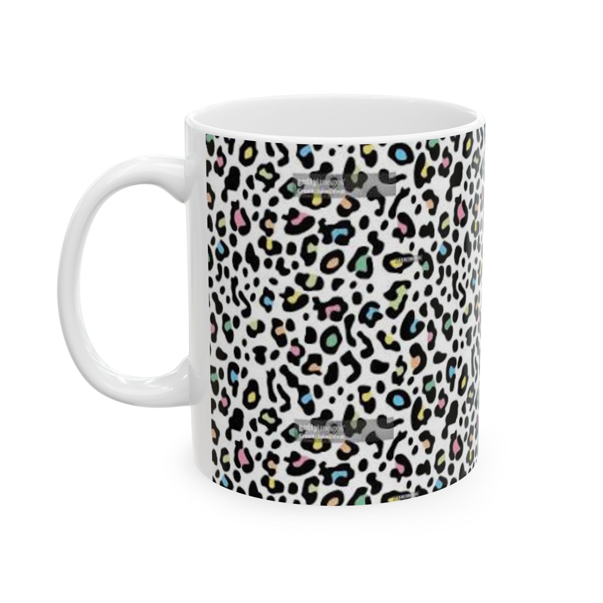 Colorful Leopard Print Ceramic Mug – 11oz & 15oz Animal Print Coffee Cup