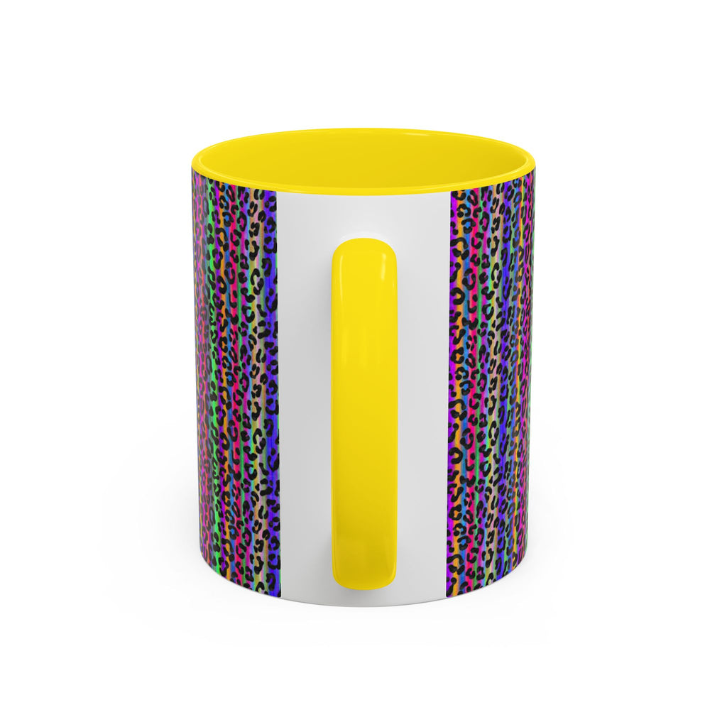 Neon Rainbow Leopard Accent Coffee Mug