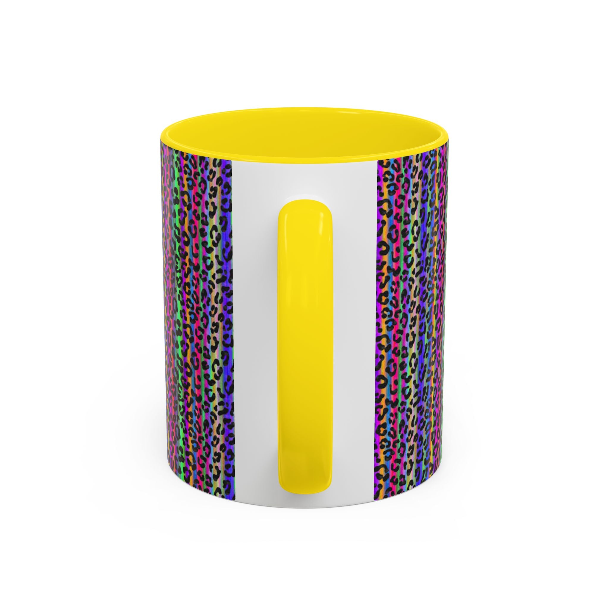 Neon Rainbow Leopard Accent Coffee Mug