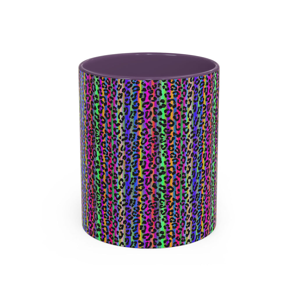 Neon Rainbow Leopard Accent Coffee Mug