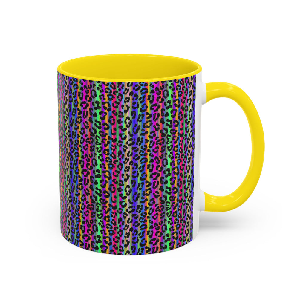 Neon Rainbow Leopard Accent Coffee Mug