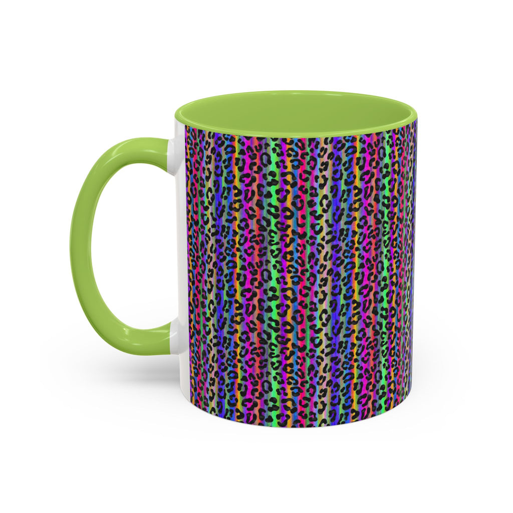Neon Rainbow Leopard Accent Coffee Mug