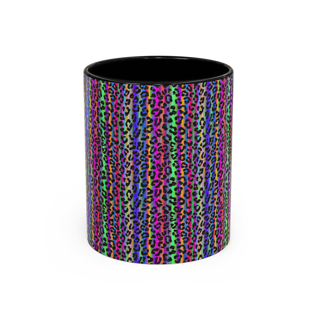 Neon Rainbow Leopard Accent Coffee Mug