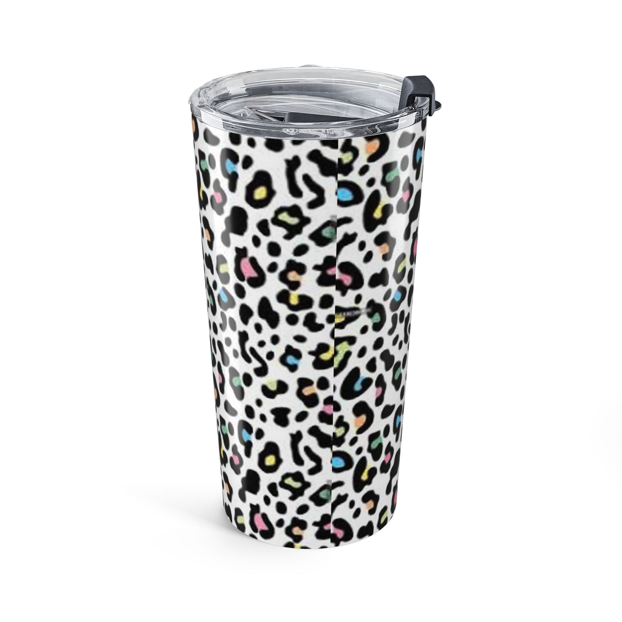 600ml Becher mit Leopardenmuster – Weißer Regenbogen Edelstahl-Reisebecher