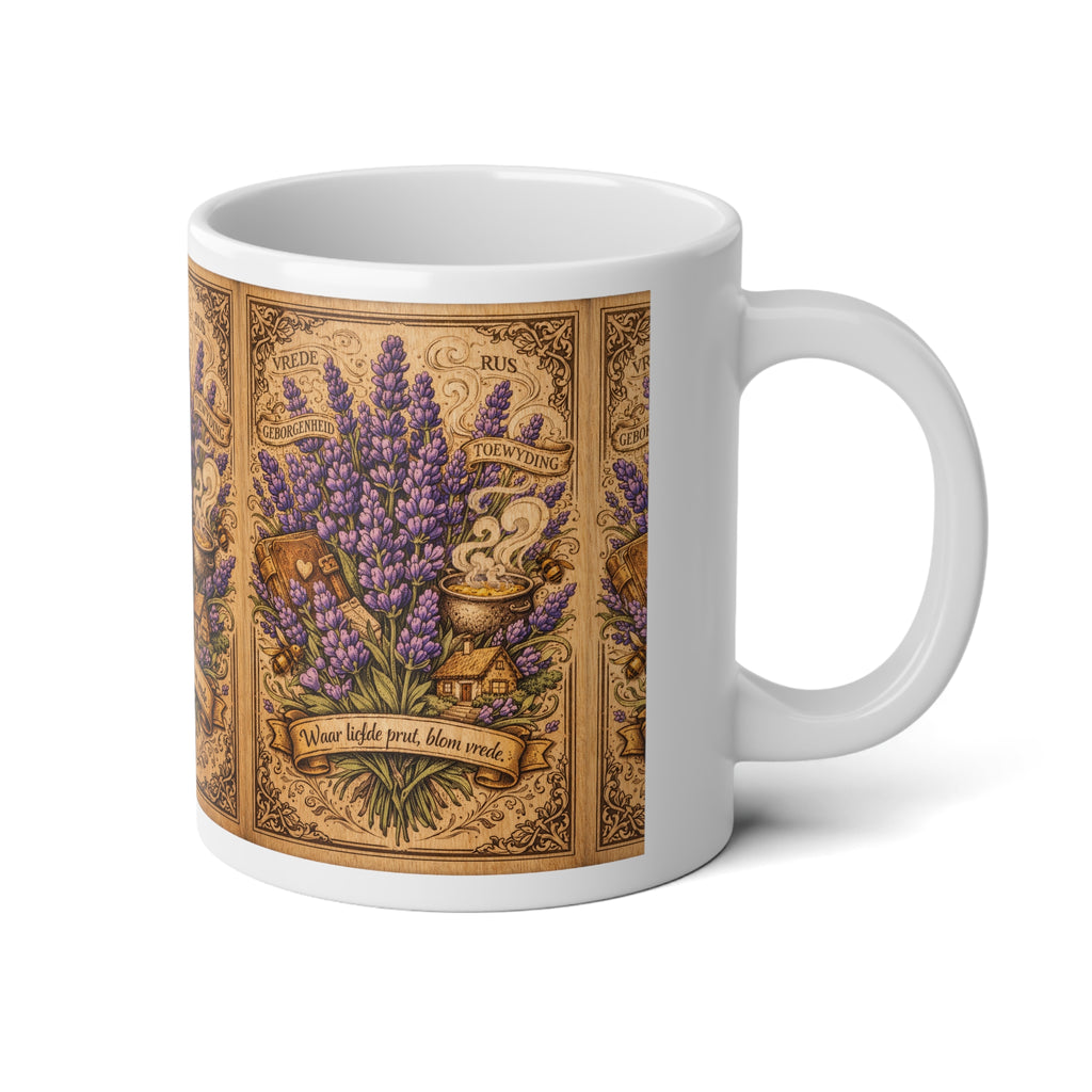 Lavender Apothecary Jumbo Mug — 20oz Vintage Herbal Illustration