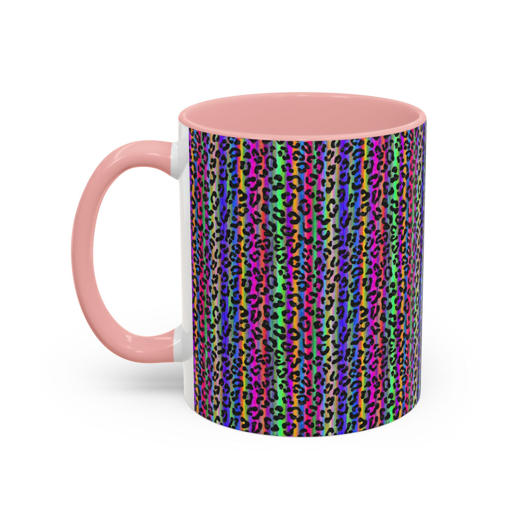 Neon Rainbow Leopard Accent Coffee Mug