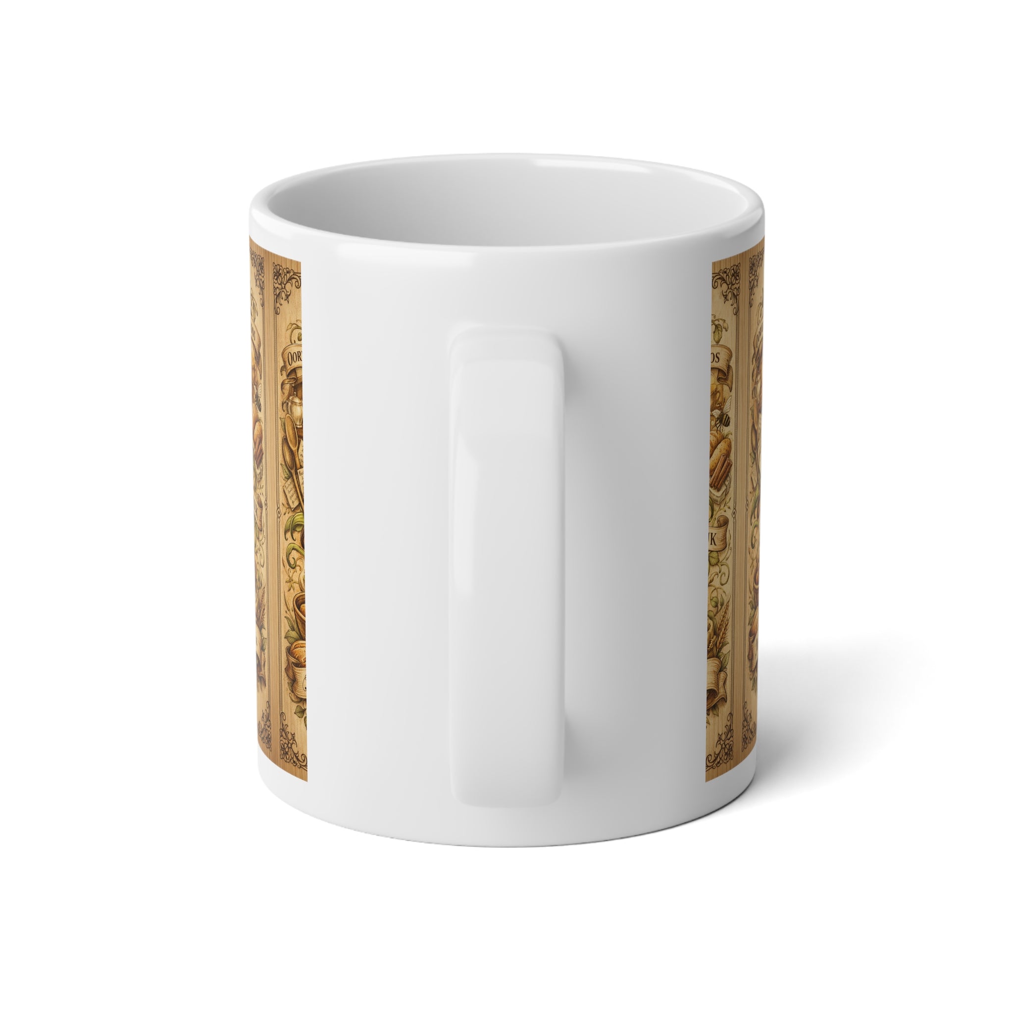 20oz Floral Vintage Jumbo Mug — Daffodil Bouquet & Warm Wishes Ceramic Coffee Cup