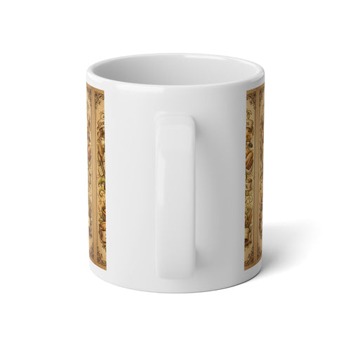 20oz Floral Vintage Jumbo Mug — Daffodil Bouquet & Warm Wishes Ceramic Coffee Cup