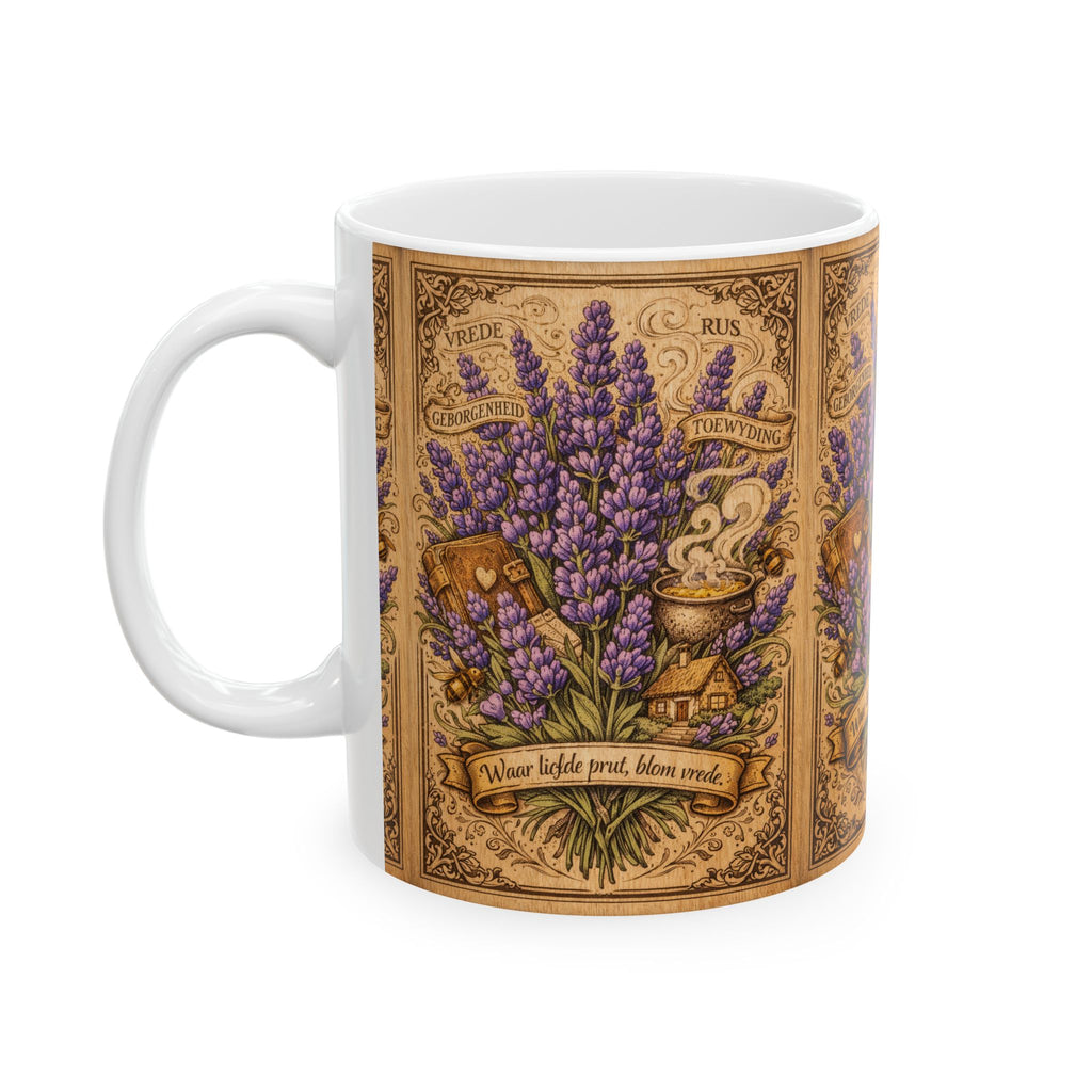 Lavender Apothecary Mug — Vintage Botanical Floral Ceramic Coffee Cup (11oz & 15oz)
