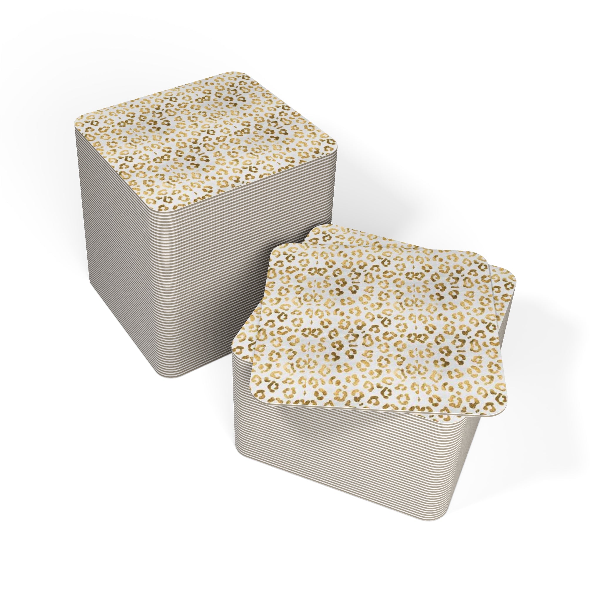 Gold Leopard Print Coasters – Set of 50/100 Decorative Drink Coasters