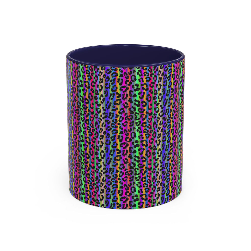 Neon Rainbow Leopard Accent Coffee Mug