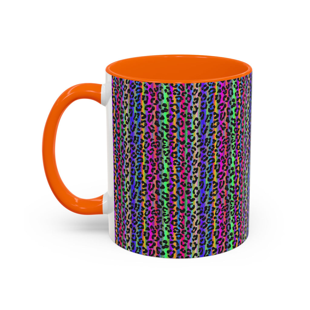 Neon Rainbow Leopard Accent Coffee Mug