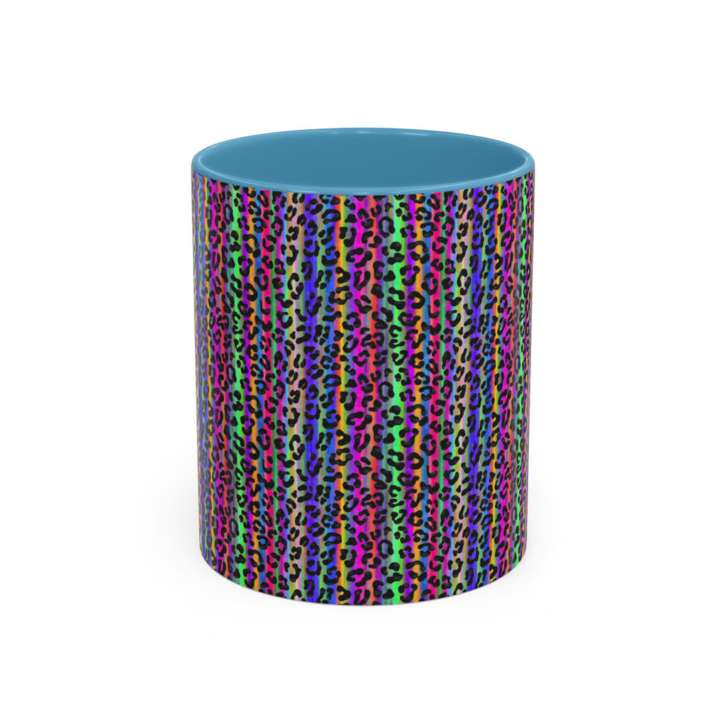 Neon Rainbow Leopard Accent Coffee Mug