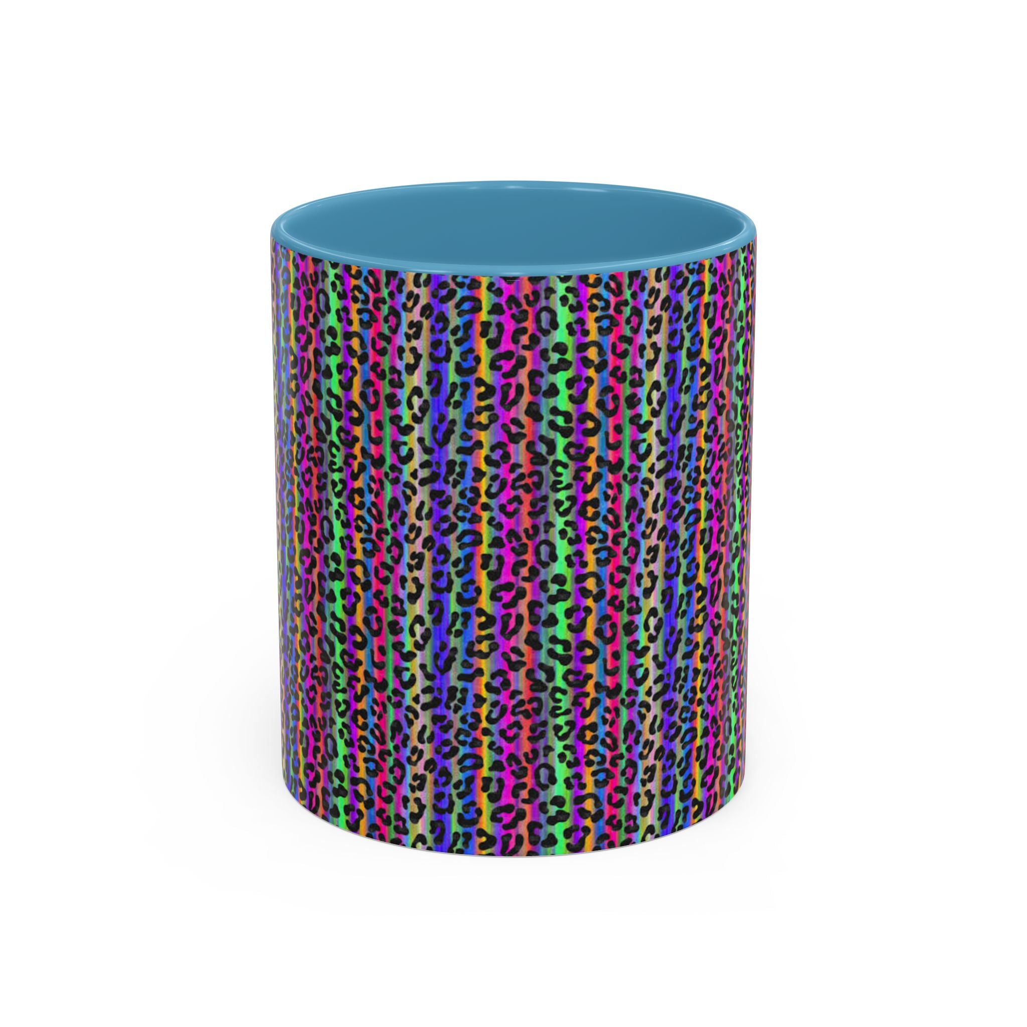 Neon Rainbow Leopard Accent Coffee Mug