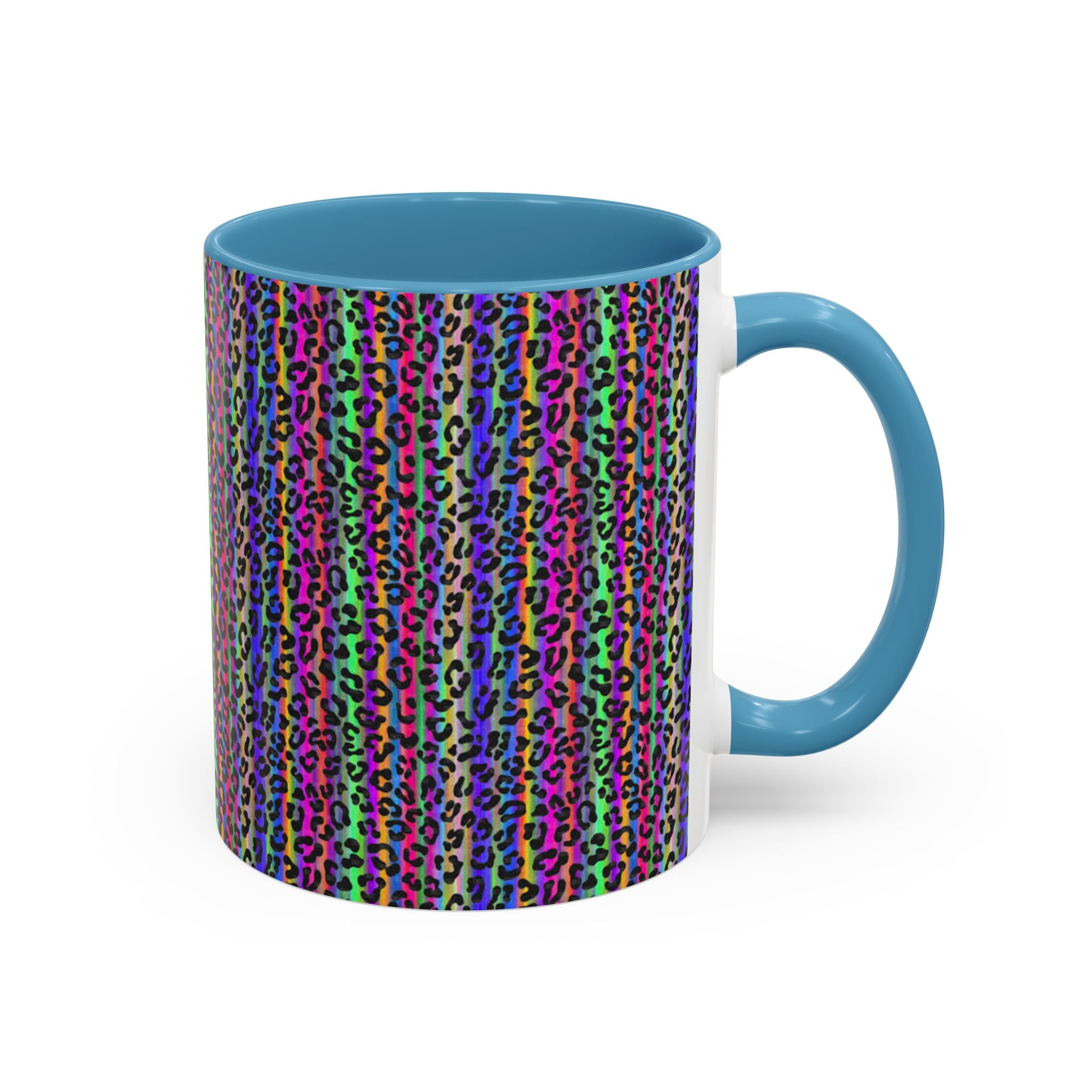 Neon Rainbow Leopard Accent Coffee Mug