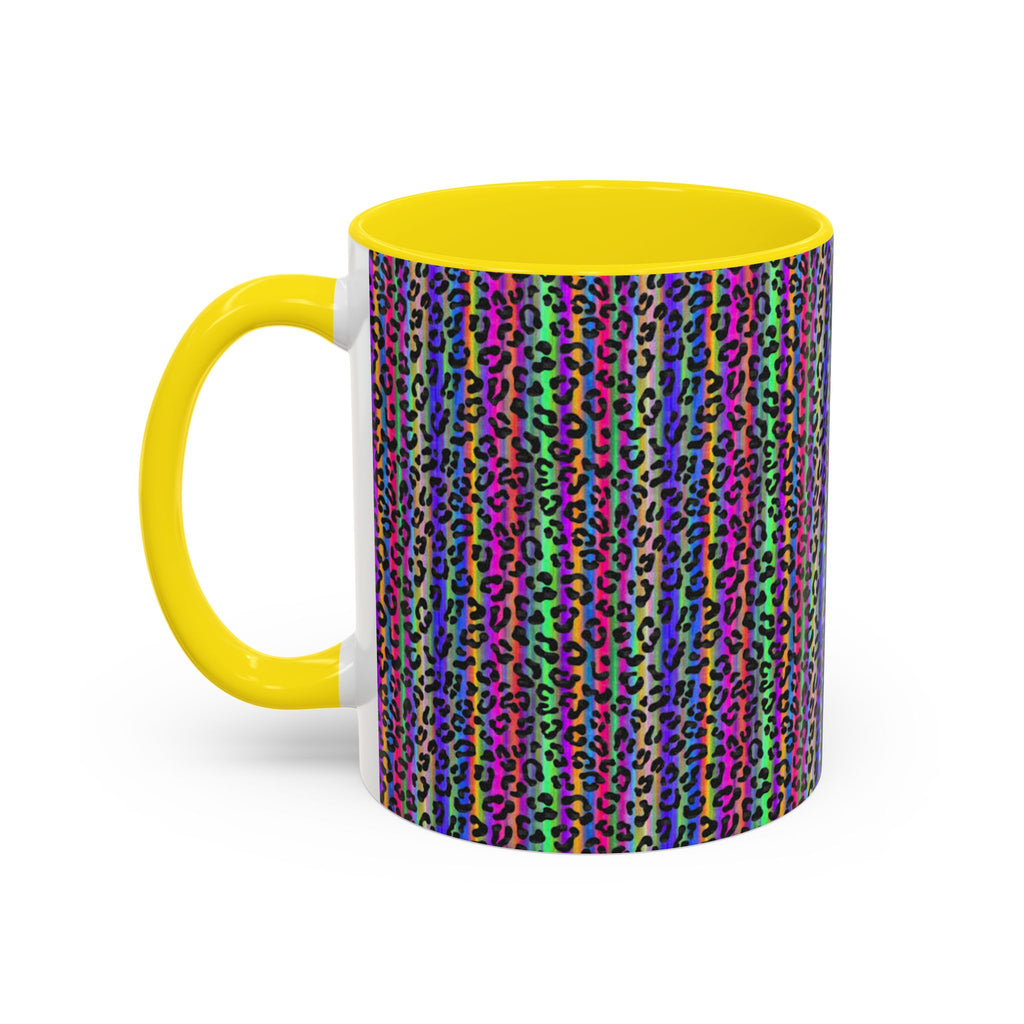 Neon Rainbow Leopard Accent Coffee Mug