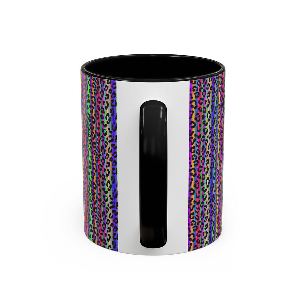 Neon Rainbow Leopard Accent Coffee Mug