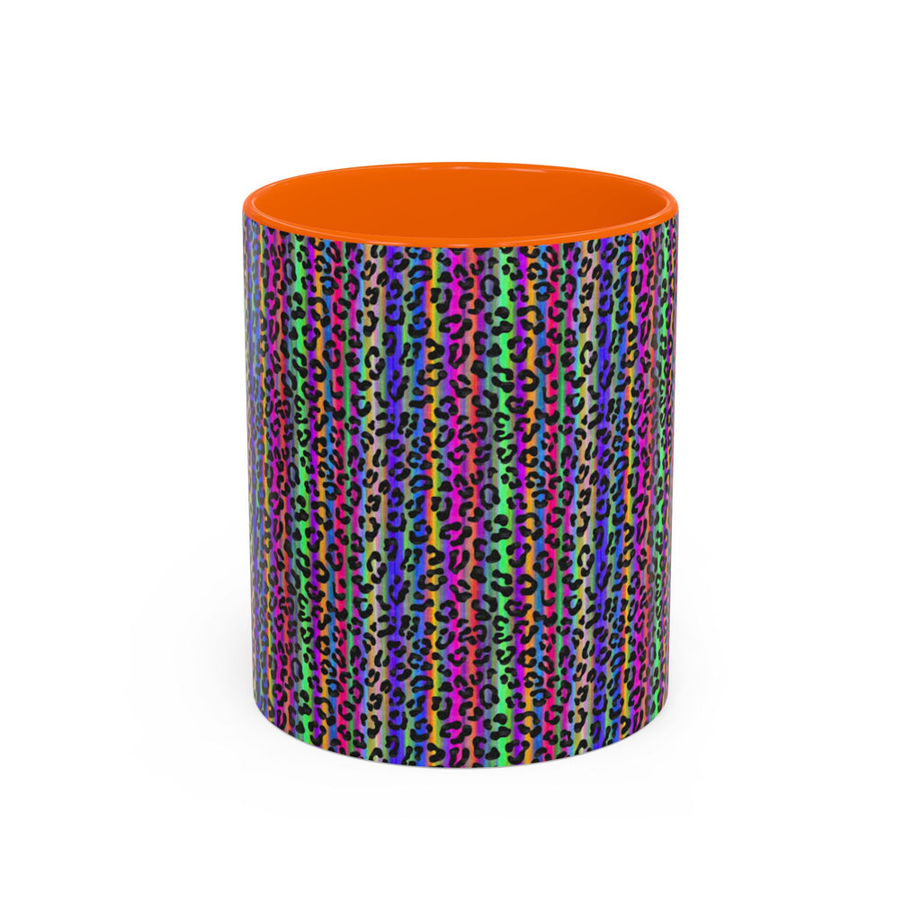 Neon Rainbow Leopard Accent Coffee Mug