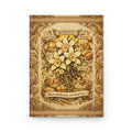 Hardcover Journal — Vintage Daffodil & Spice Floral Notebook with Dutch Sentiment (Warmte, Troos, Geluk)