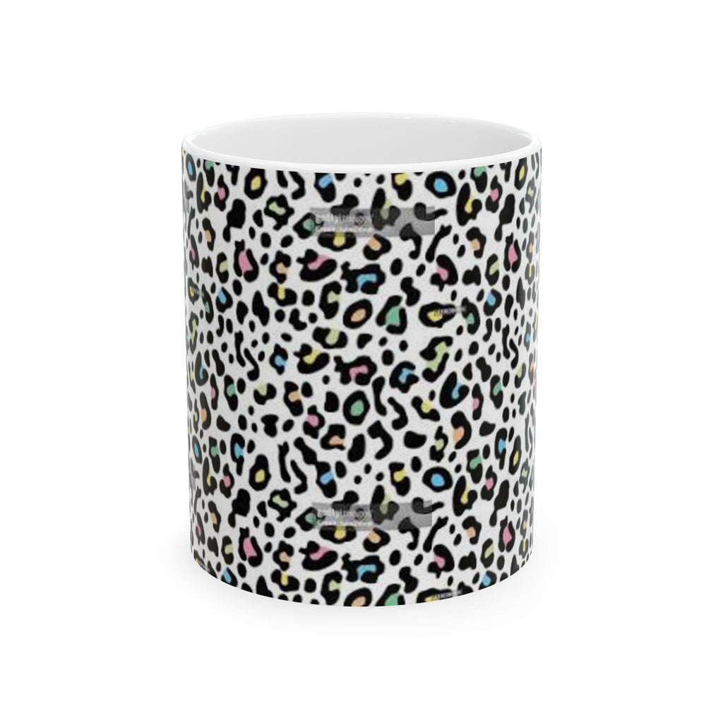 Colorful Leopard Print Ceramic Mug – 11oz & 15oz Animal Print Coffee Cup