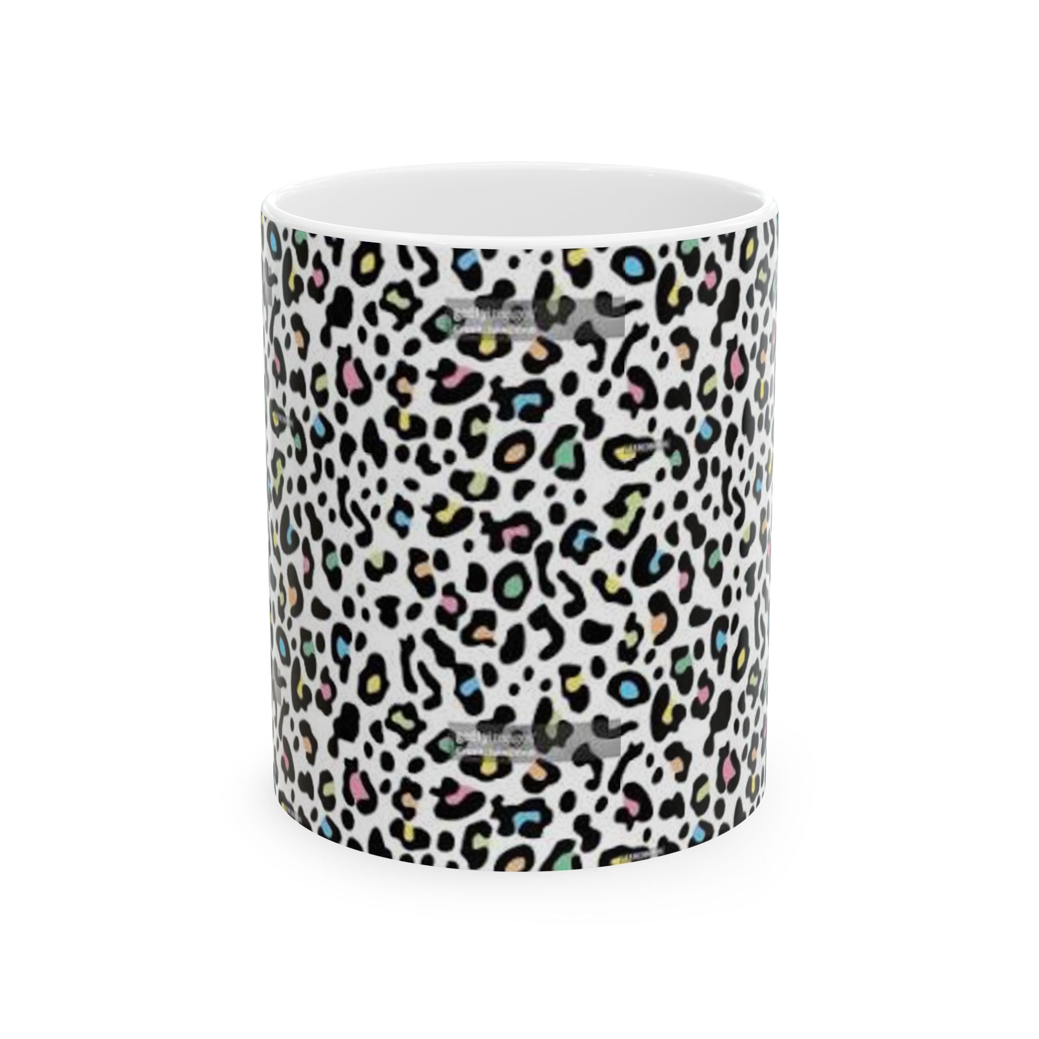 Colorful Leopard Print Ceramic Mug – 11oz & 15oz Animal Print Coffee Cup