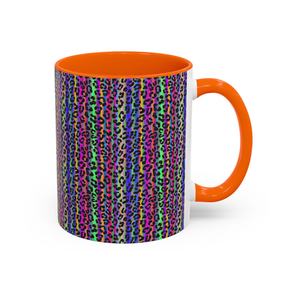 Neon Rainbow Leopard Accent Coffee Mug