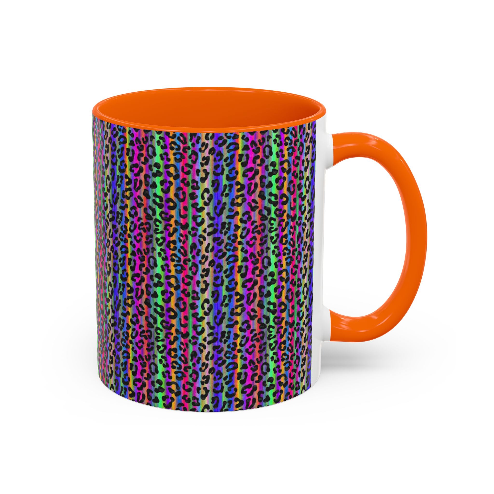 Neon Rainbow Leopard Accent Coffee Mug