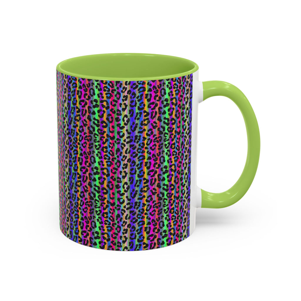 Neon Rainbow Leopard Accent Coffee Mug