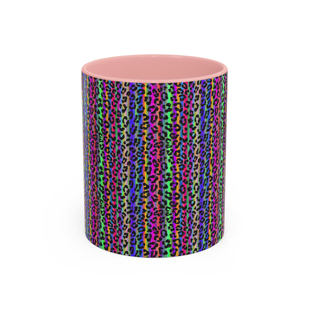 Neon Rainbow Leopard Accent Coffee Mug