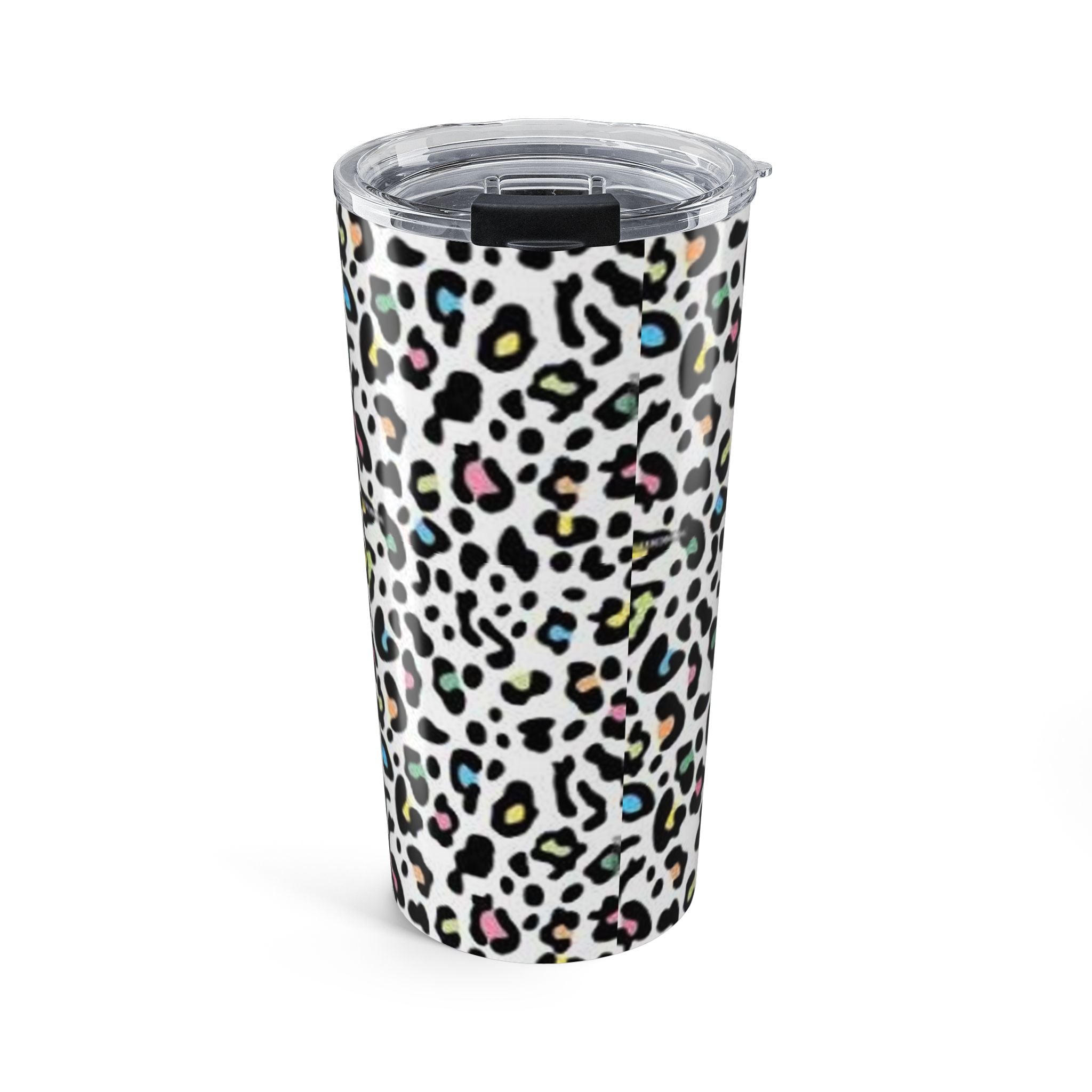 600ml Becher mit Leopardenmuster – Weißer Regenbogen Edelstahl-Reisebecher