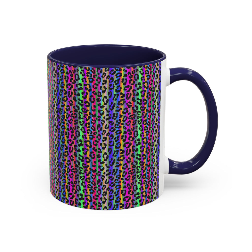 Neon Rainbow Leopard Accent Coffee Mug