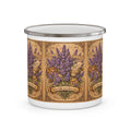 Lavender Apothecary Enamel Camping Mug — Vintage Herbal Illustration
