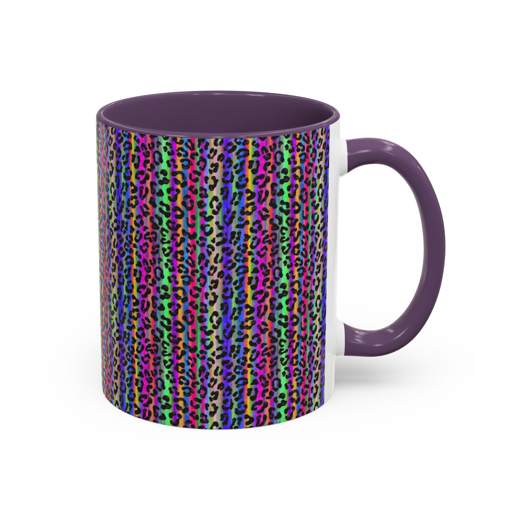 Neon Rainbow Leopard Accent Coffee Mug