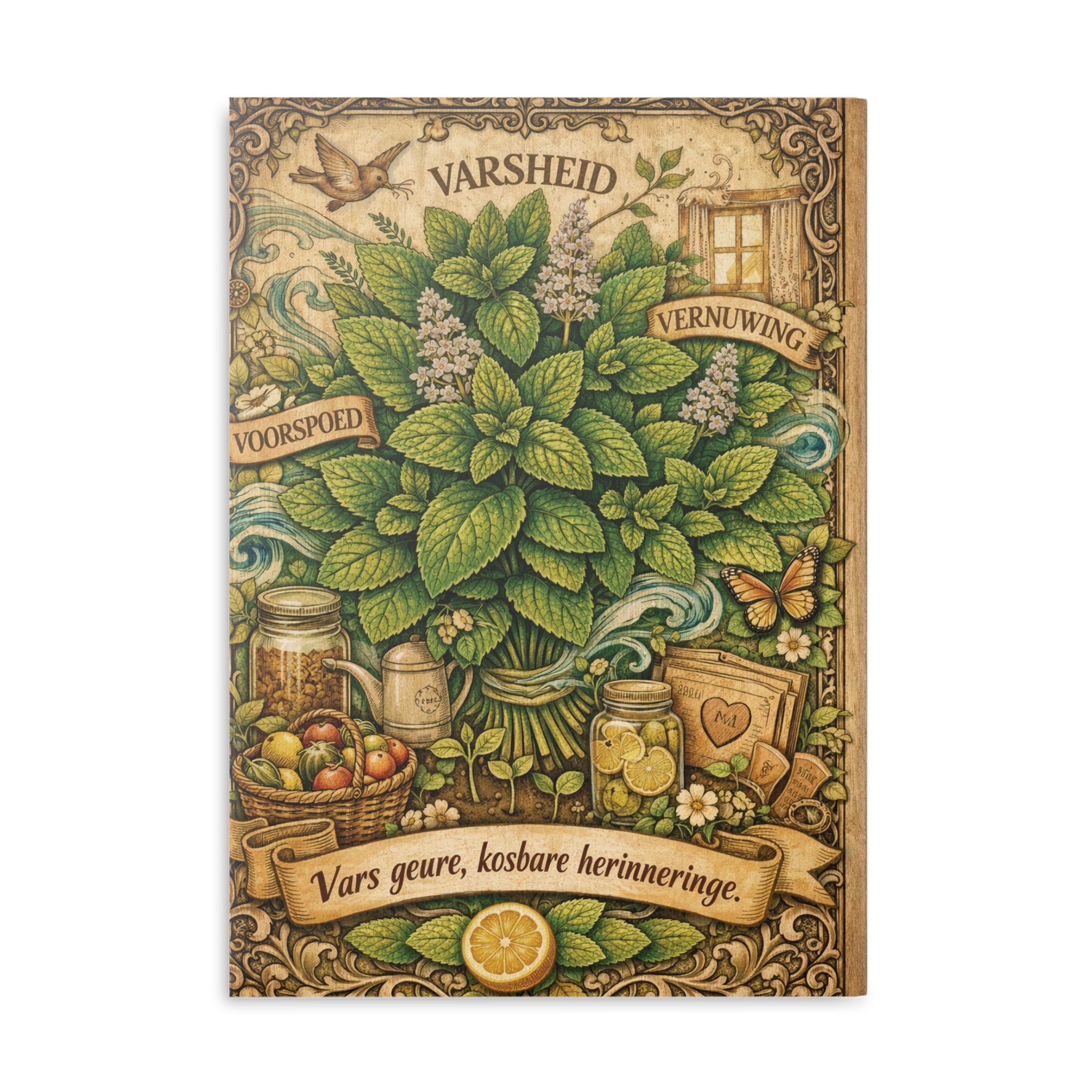 Hardcover Notebook — Vintage Herbal Illustration ‘Varsheid’ Journal