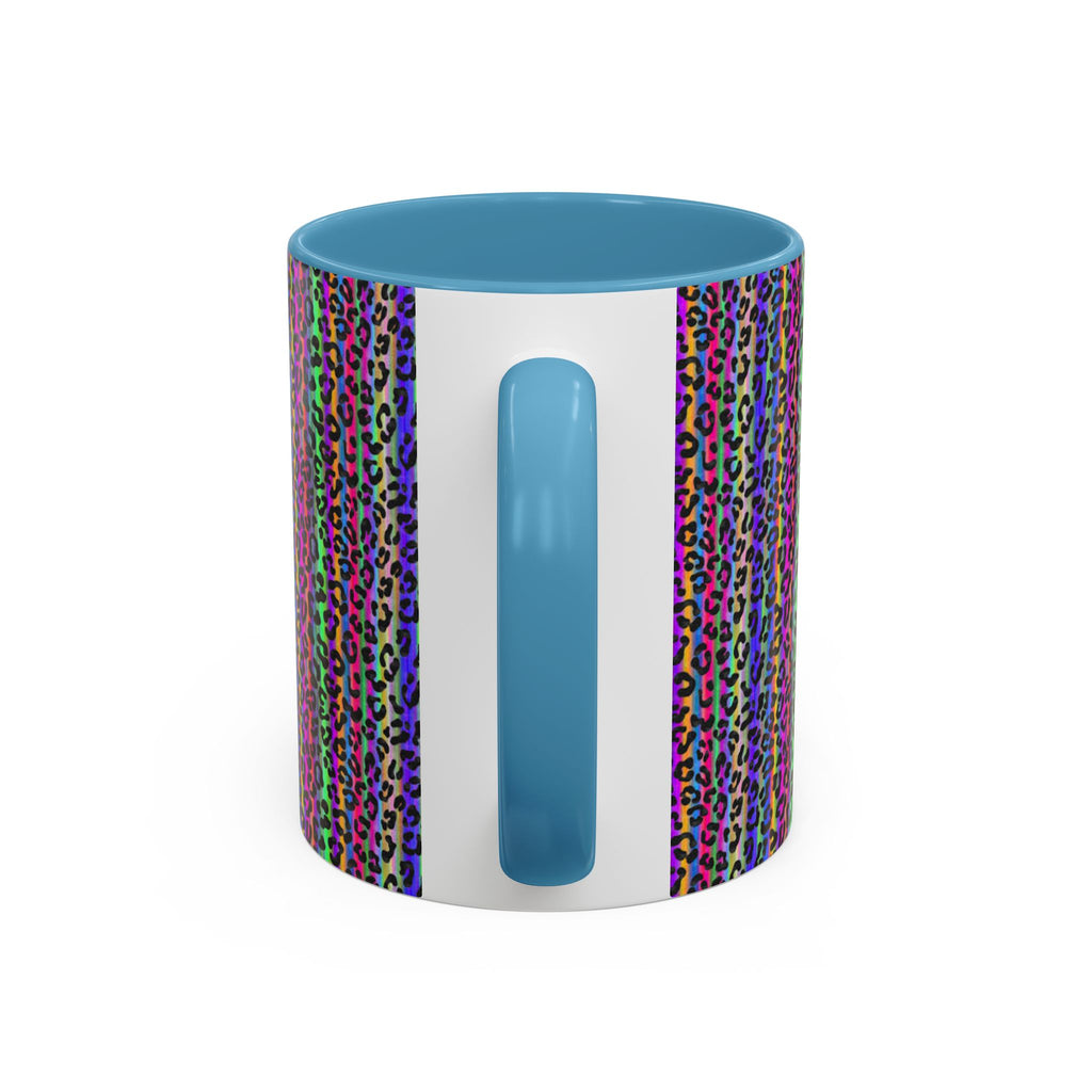 Neon Rainbow Leopard Accent Coffee Mug