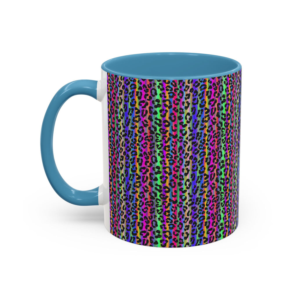 Neon Rainbow Leopard Accent Coffee Mug