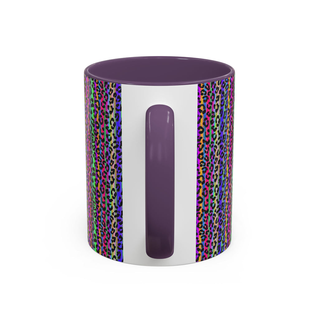 Neon Rainbow Leopard Accent Coffee Mug
