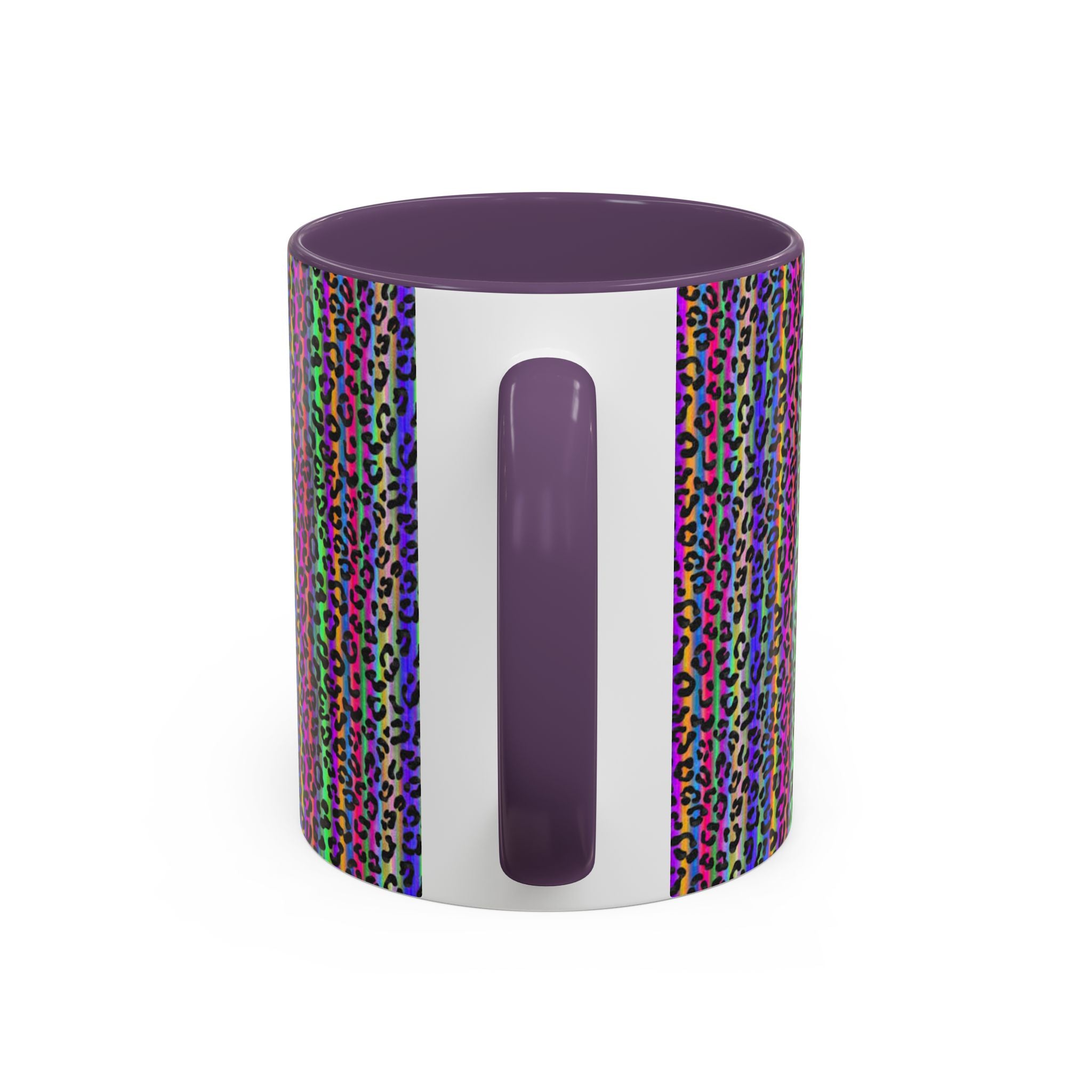 Neon Rainbow Leopard Accent Coffee Mug