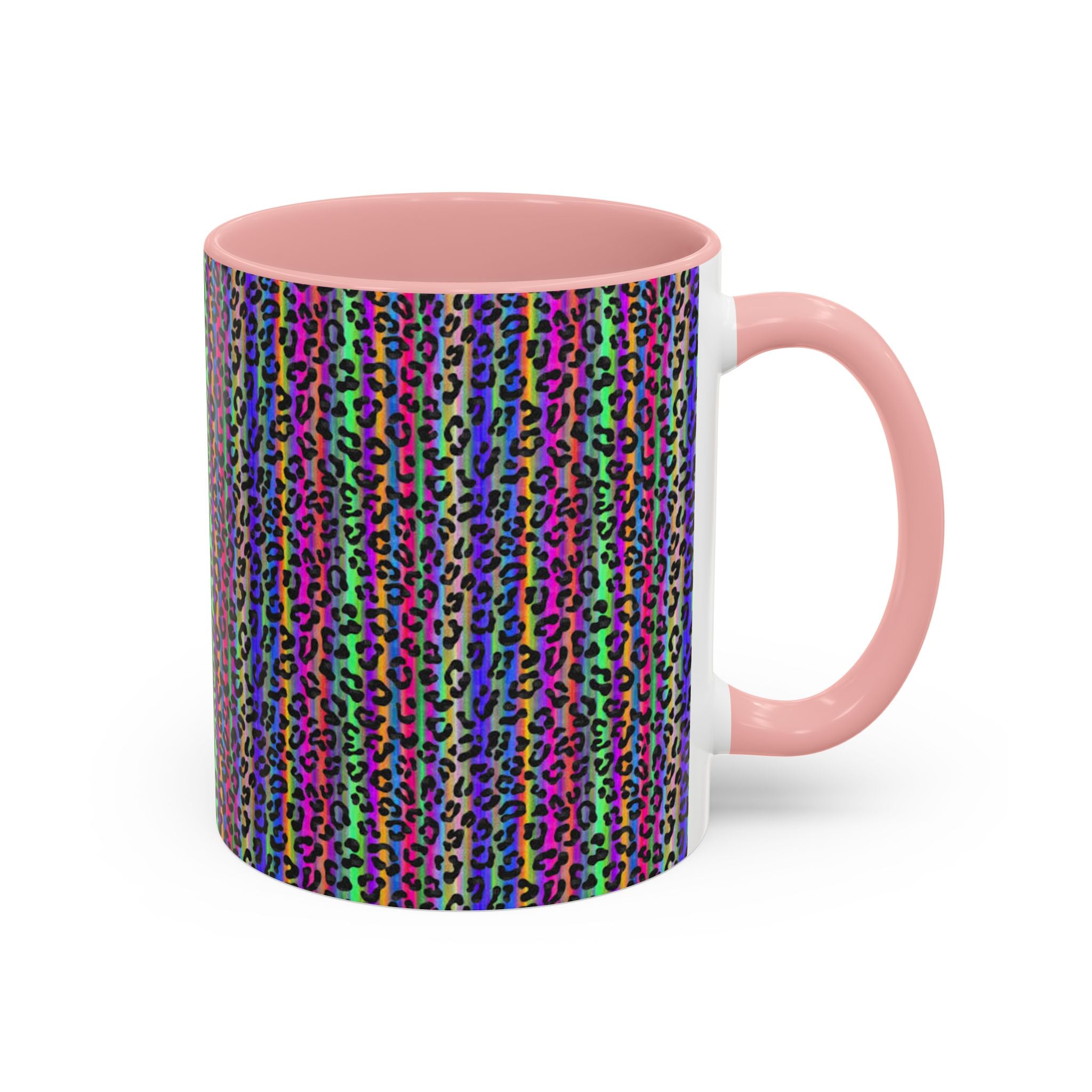 Neon Rainbow Leopard Accent Coffee Mug