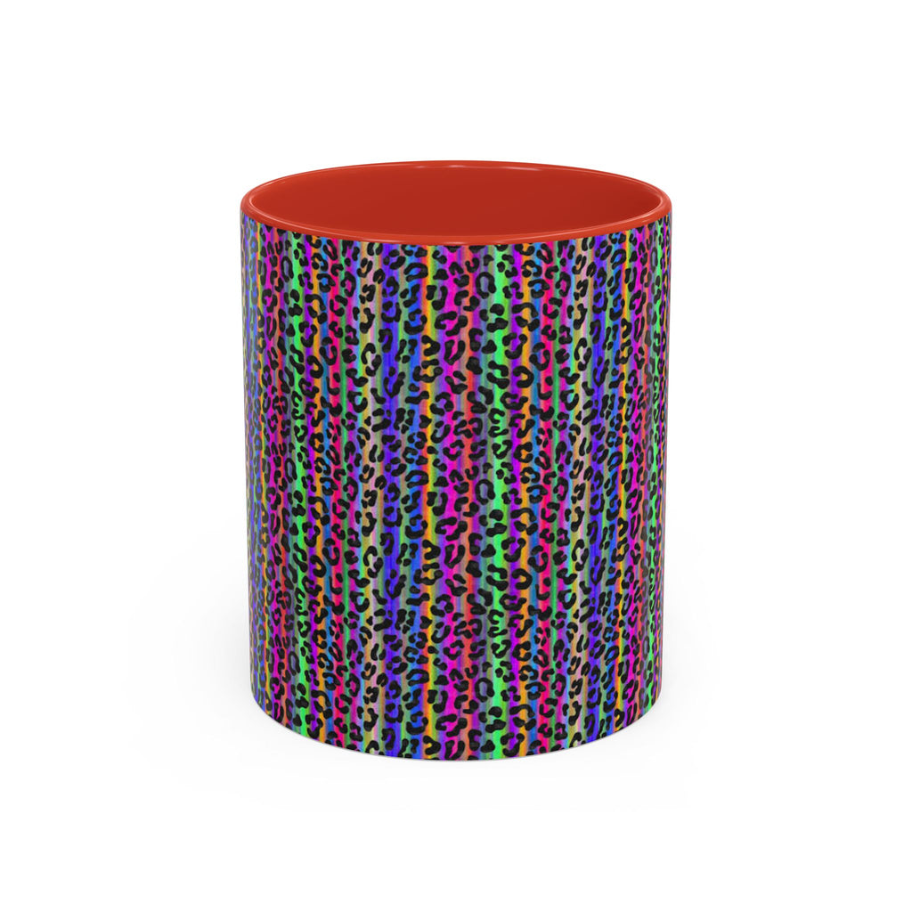 Neon Rainbow Leopard Accent Coffee Mug